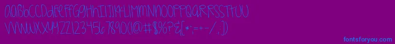 Kggirlonfire-Schriftart – Blaue Schriften auf violettem Hintergrund