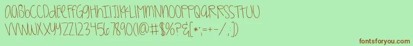 Kggirlonfire Font – Brown Fonts on Green Background