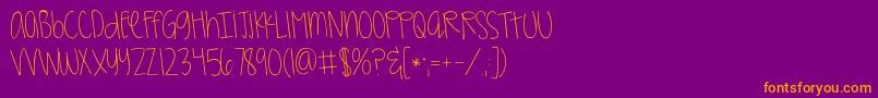 Kggirlonfire-Schriftart – Orangefarbene Schriften auf violettem Hintergrund