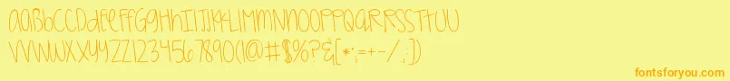 Kggirlonfire Font – Orange Fonts on Yellow Background