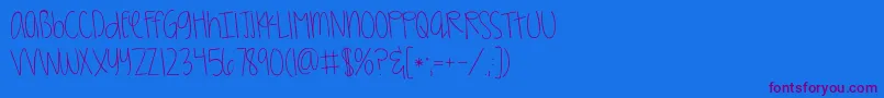 Weitere Informationen zur Kggirlonfire-Schriftart Kggirlonfire-Schriftart – Violette Schriften auf blauem Hintergrund