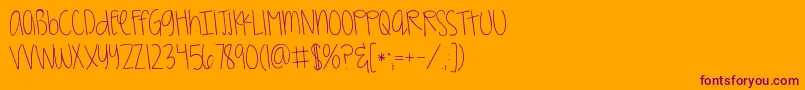 Weitere Informationen zur Kggirlonfire-Schriftart Kggirlonfire-Schriftart – Violette Schriften auf orangefarbenem Hintergrund