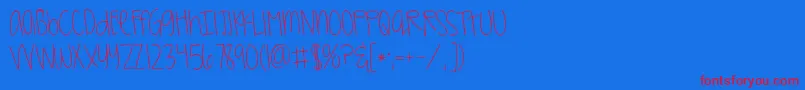 Saiba mais sobre a fonte Kggirlonfire Fonte Kggirlonfire – fontes vermelhas em um fundo azul