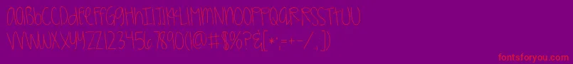Kggirlonfireフォントについての詳細 フォントKggirlonfire – 紫の背景に赤い文字