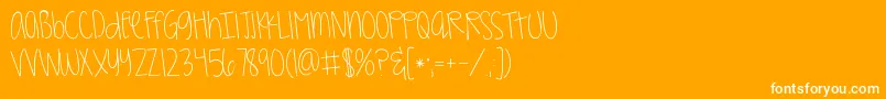 Fonte Kggirlonfire – fontes brancas em um fundo laranja