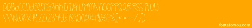 Kggirlonfire-Schriftart – Gelbe Schriften auf orangefarbenem Hintergrund