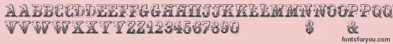 Gardeniavictorian-Schriftart – Schwarze Schriften auf rosa Hintergrund