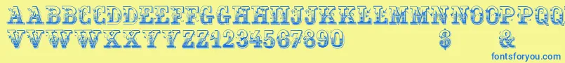 Gardeniavictorian Font – Blue Fonts on Yellow Background