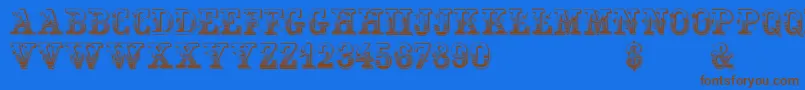 Gardeniavictorian Font – Brown Fonts on Blue Background