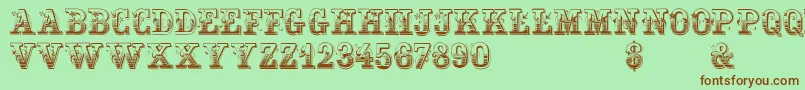 Gardeniavictorian Font – Brown Fonts on Green Background