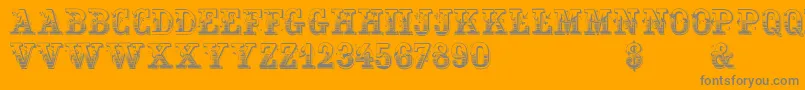 Gardeniavictorian-Schriftart – Graue Schriften auf orangefarbenem Hintergrund