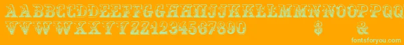 Gardeniavictorian Font – Green Fonts on Orange Background