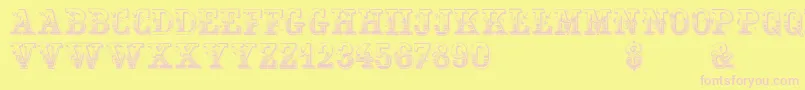 Gardeniavictorian Font – Pink Fonts on Yellow Background