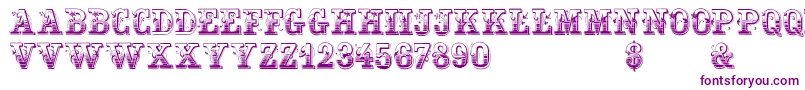 Gardeniavictorian-Schriftart – Violette Schriften auf weißem Hintergrund