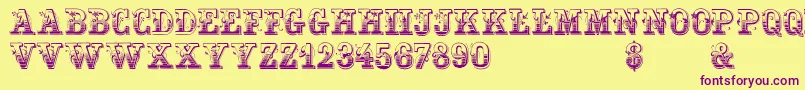 Gardeniavictorian Font – Purple Fonts on Yellow Background