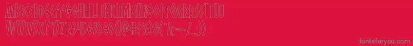 Ohmightyisisout Font – Gray Fonts on Red Background