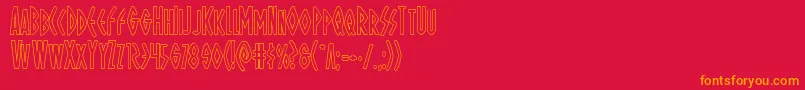 Ohmightyisisout Font – Orange Fonts on Red Background