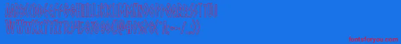 Ohmightyisisout Font – Red Fonts on Blue Background