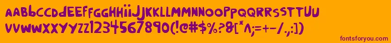 Crappityc Font – Purple Fonts on Orange Background