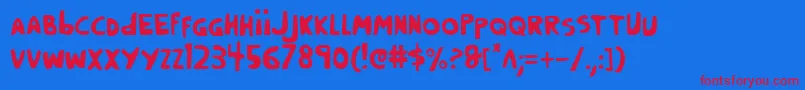 Crappityc Font – Red Fonts on Blue Background