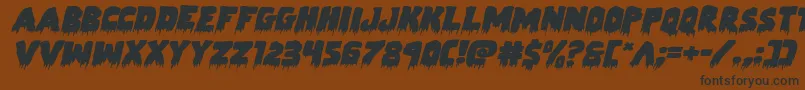 Zombiecontrolexpandital-Schriftart – Schwarze Schriften auf braunem Hintergrund