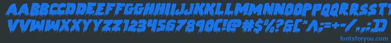 Шрифт Zombiecontrolexpandital – синие шрифты на чёрном фоне