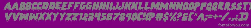 Weitere Informationen zur Zombiecontrolexpandital-Schriftart Zombiecontrolexpandital-Schriftart – Graue Schriften auf violettem Hintergrund