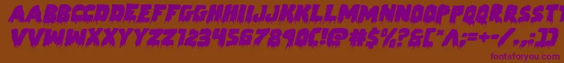 Zombiecontrolexpandital Font – Purple Fonts on Brown Background