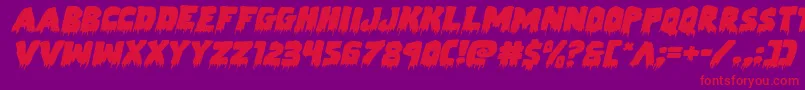 Zombiecontrolexpandital Font – Red Fonts on Purple Background