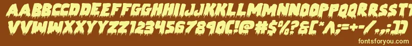 Zombiecontrolexpandital-fontti – keltaiset fontit ruskealla taustalla