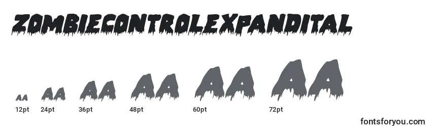 Zombiecontrolexpandital Font Sizes