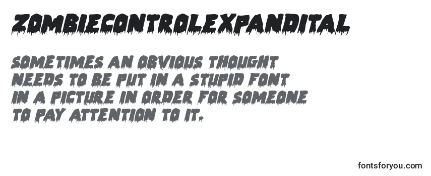 Zombiecontrolexpandital Font