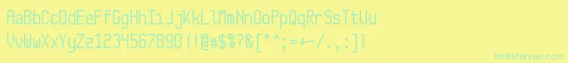Monkey-Schriftart – Grüne Schriften auf gelbem Hintergrund
