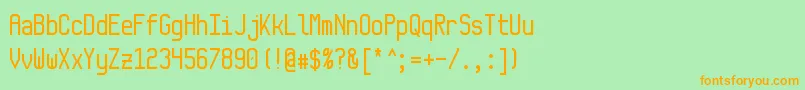 フォントMonkey – オレンジの文字が緑の背景にあります。