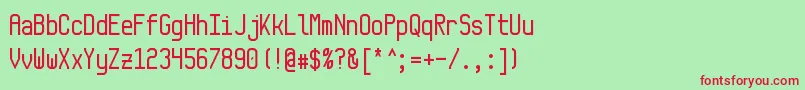 Monkey-fontti – punaiset fontit vihreällä taustalla