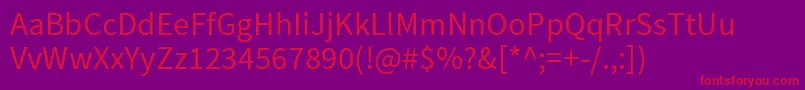 SourcesansproRegular Font – Red Fonts on Purple Background