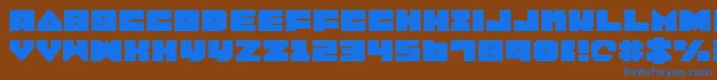 フォントLobotommye – 茶色の背景に青い文字