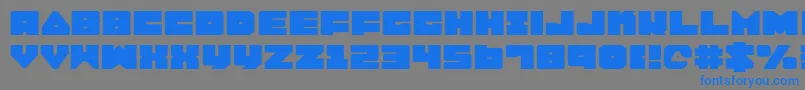フォントLobotommye – 灰色の背景に青い文字