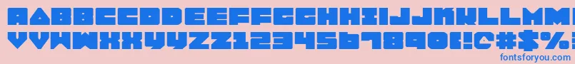 Lobotommye-fontti – siniset fontit vaaleanpunaisella taustalla