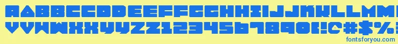Lobotommye Font – Blue Fonts on Yellow Background