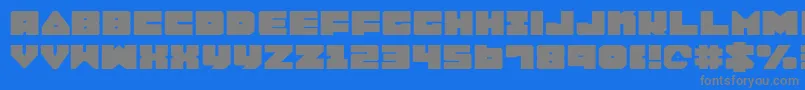 Lobotommye-fontti – harmaat kirjasimet sinisellä taustalla