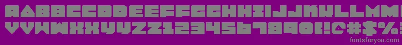 Lobotommye-fontti – harmaat kirjasimet violetilla taustalla
