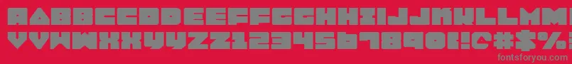 Lobotommye-fontti – harmaat kirjasimet punaisella taustalla