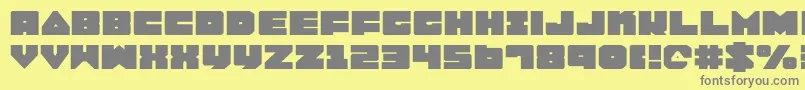 フォントLobotommye – 黄色の背景に灰色の文字