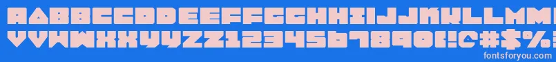 フォントLobotommye – ピンクの文字、青い背景