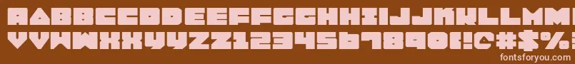 Lobotommye-fontti – vaaleanpunaiset fontit ruskealla taustalla