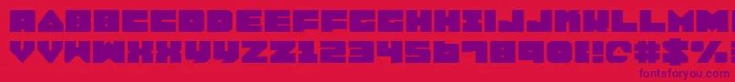 フォントLobotommye – 赤い背景に紫のフォント