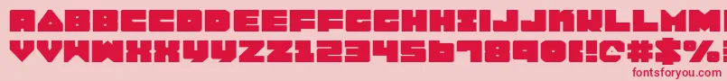 フォントLobotommye – ピンクの背景に赤い文字