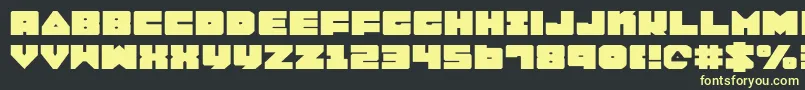 Lobotommye-fontti – keltaiset fontit mustalla taustalla