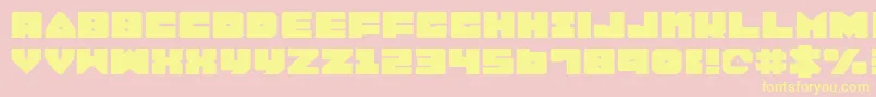 Lobotommye-fontti – keltaiset fontit vaaleanpunaisella taustalla
